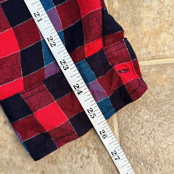 NWT Lucky Brand Red Blue Twill Plaid Casual Buttoned Down Relaxed Fit Shirt XL - Picture 10 of 15